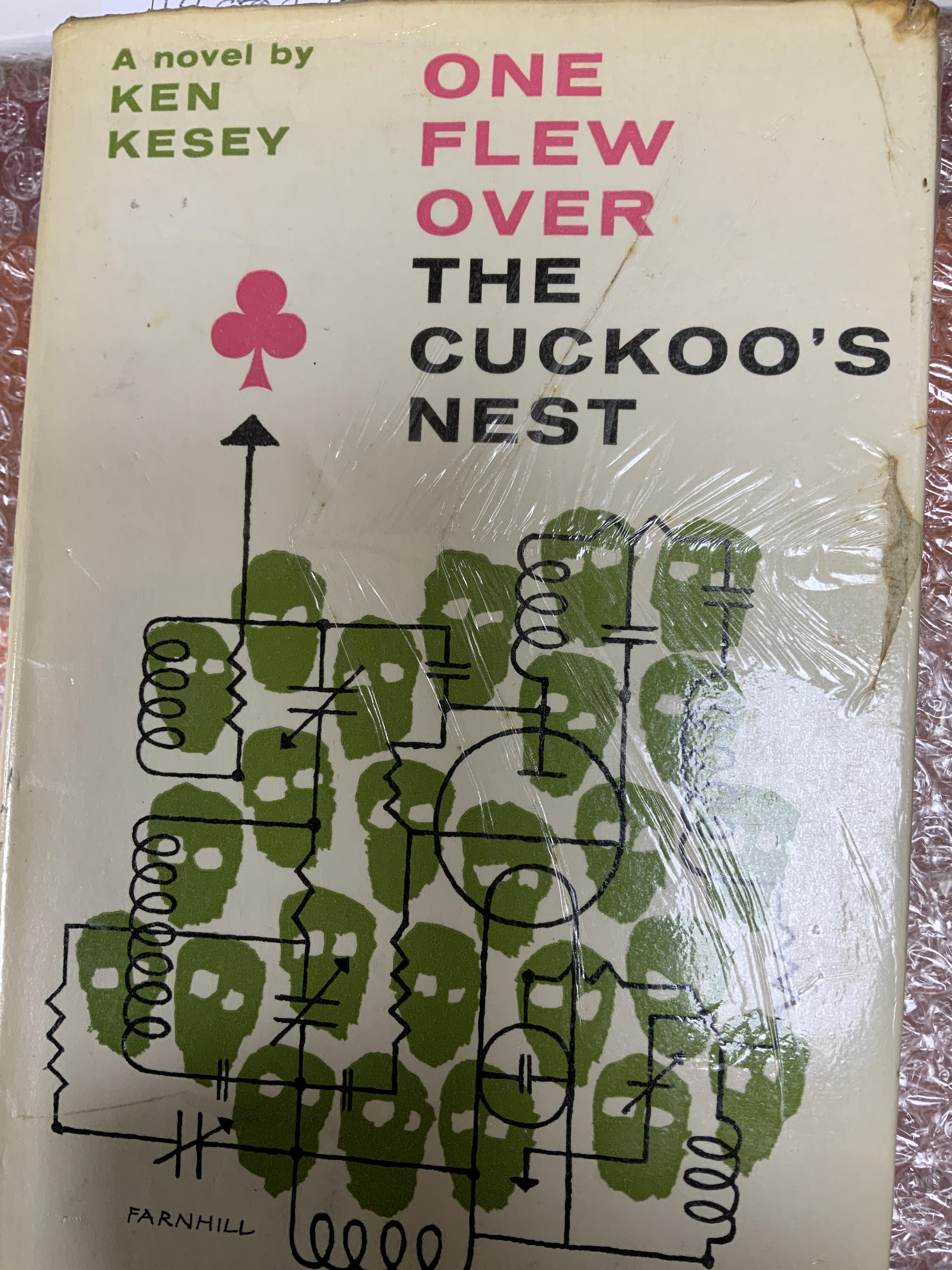 Kesey, Ken - One Flew Over the Cuckoo's Nest ... 1st English Edition. half title; publisher's cloth and d/wrapper. Author’s name not blacked on copyright page, which normally the case, 1962; Donleavy, J.P. - A Singular M